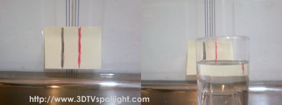 image changes direction through a glass of water
